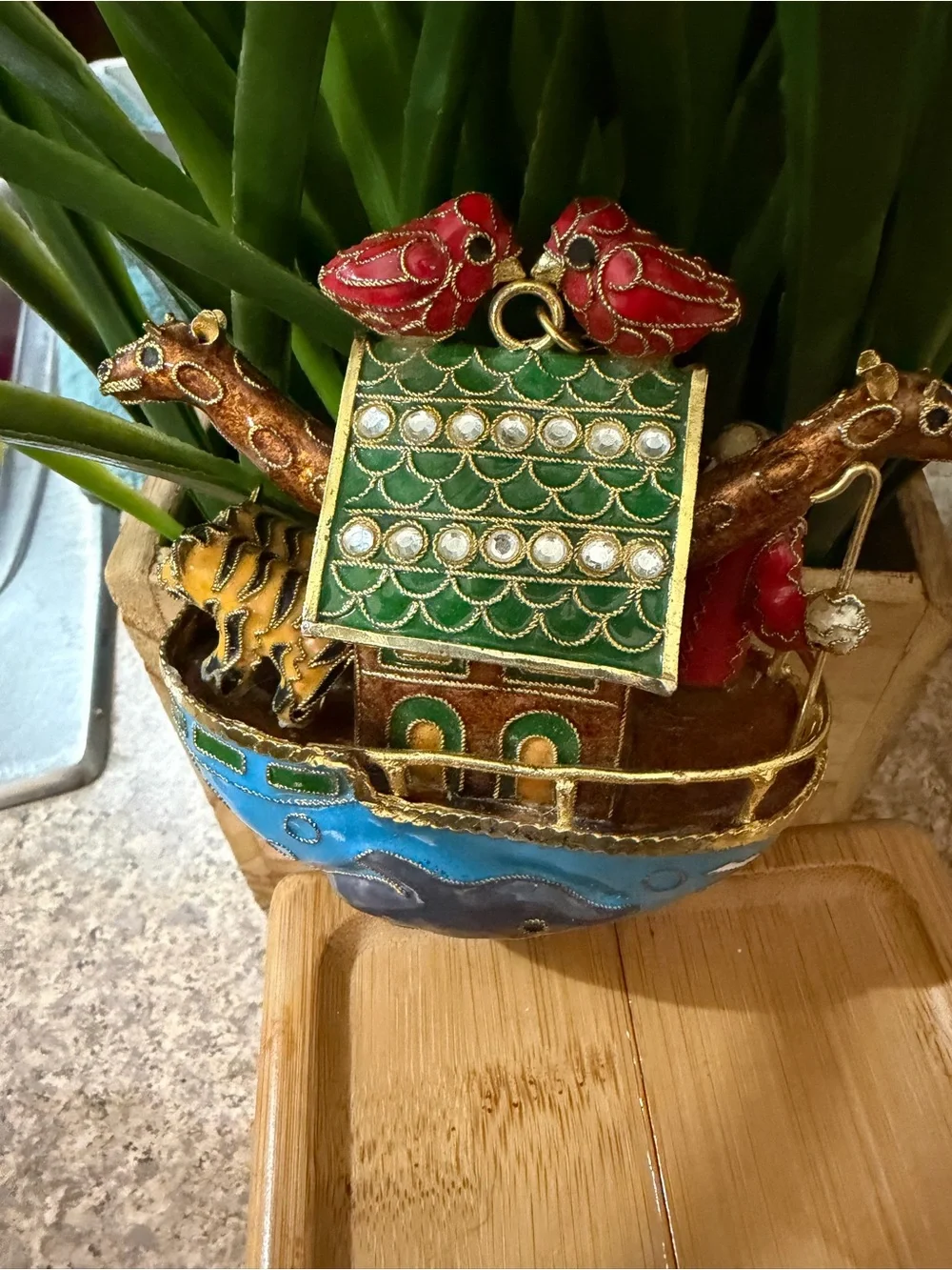 2010 Dillard’s Trimmings Cloisonne Noah’s Ark Christmas Ornament Commemorative